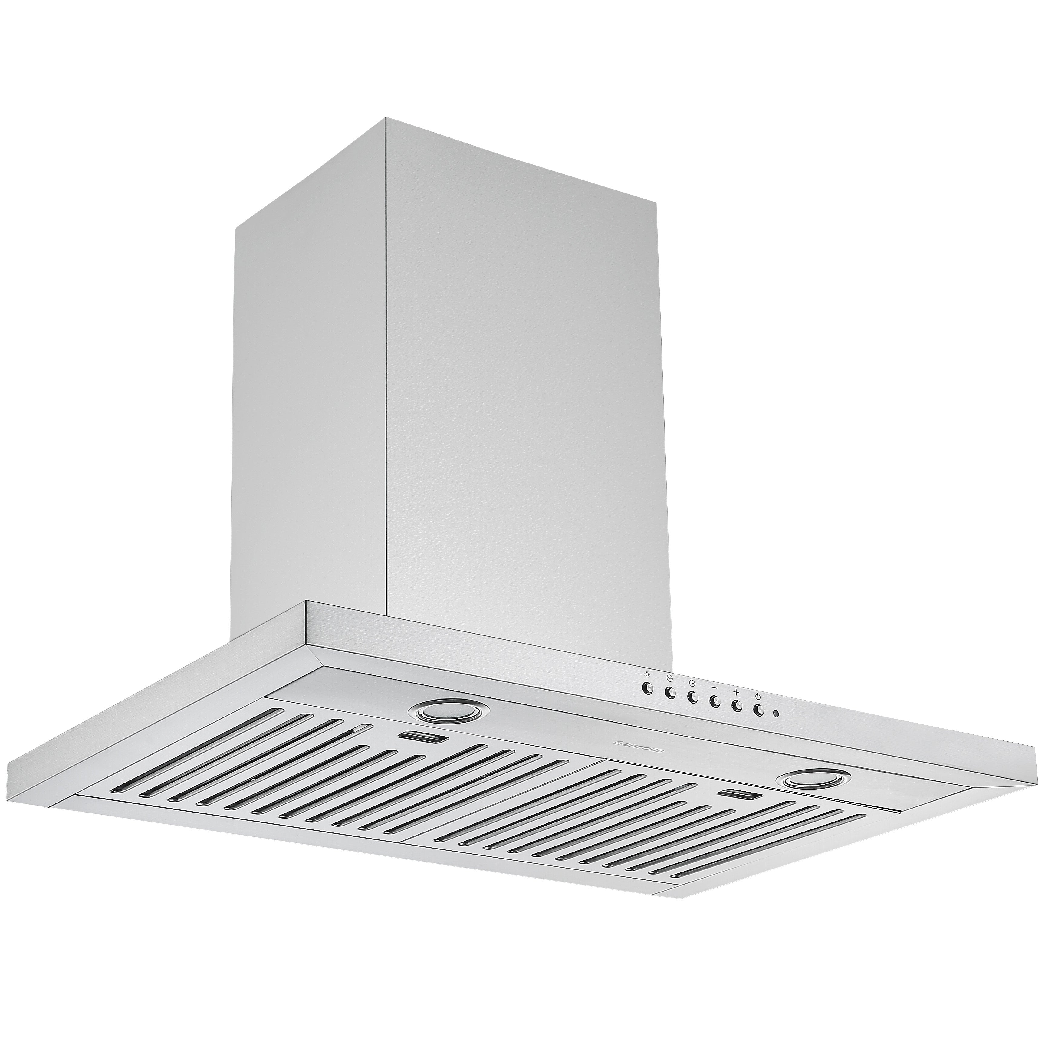 WPL630 30 Inch Stainless Steel Convertible Wall Mount Pyramid Range Hood with Night Light - Perfect for Kitchen Ventilation, Smoke Removal & Modern Home Decor