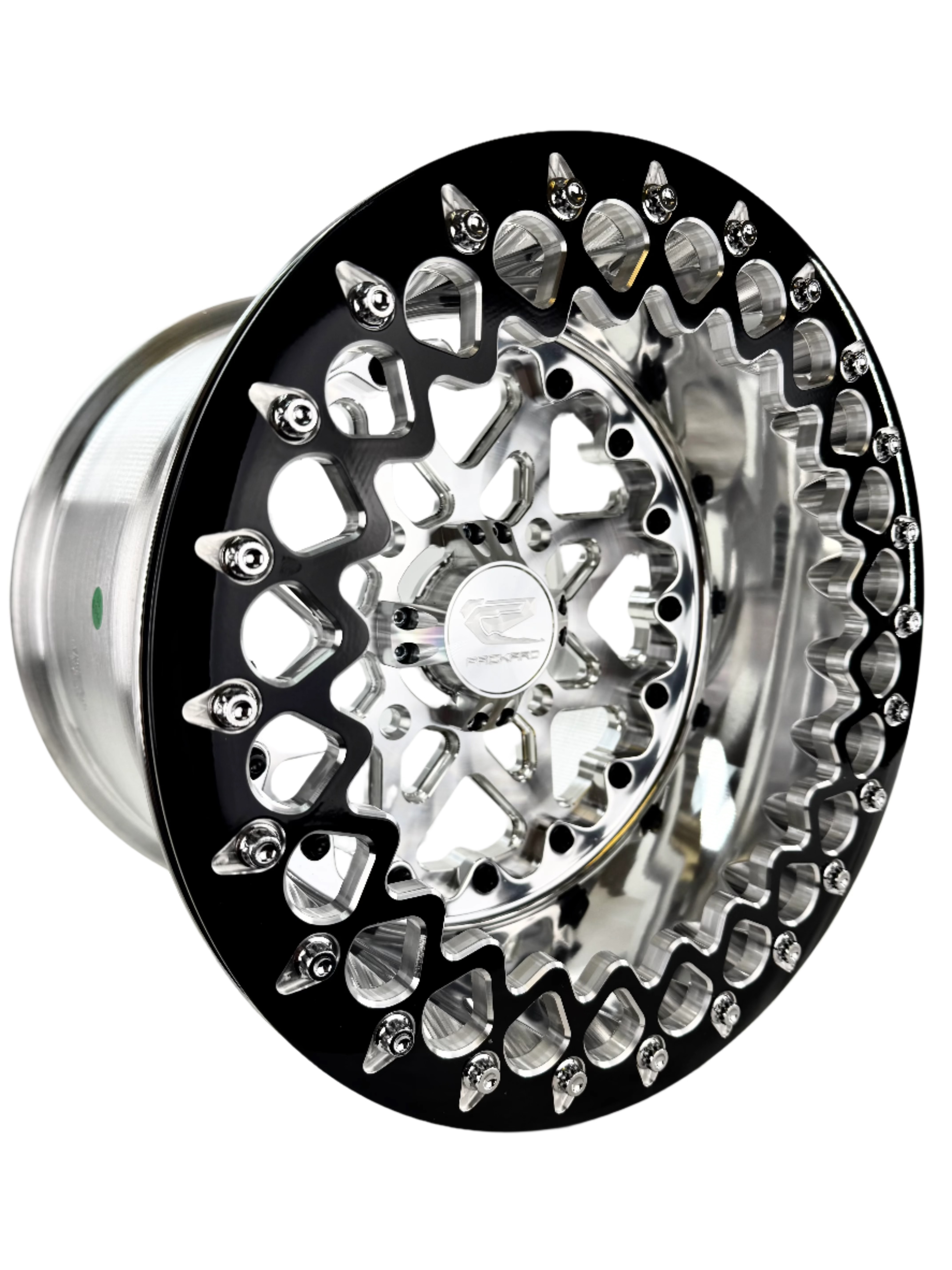 V2 FF Forged Polished Beadlock Wheels - Silver | High-Performance Off-Road Rims for Trucks & SUVs | Perfect for Rock Crawling, Mudding & Trail Adventures