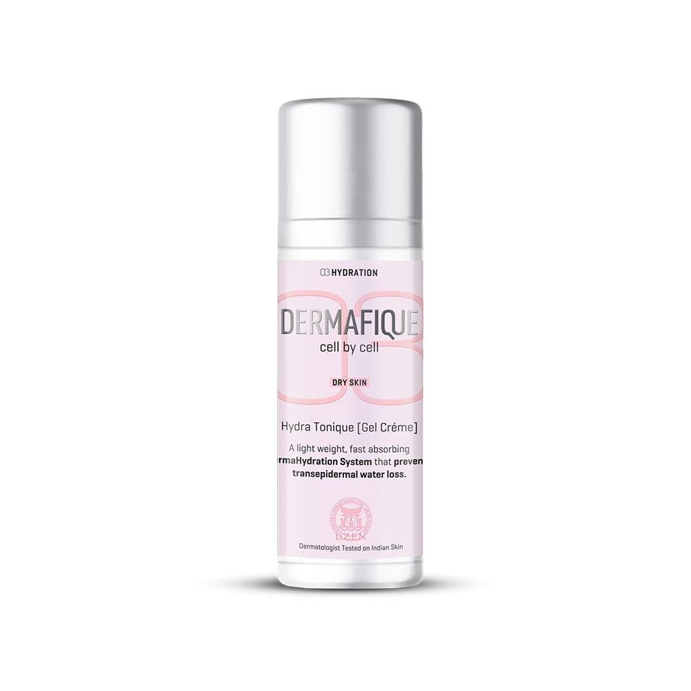Dermafique Hydratonique Gel Creme with Shea Butter – 30g | Ultra Light Gel Face Moisturizer with Glycerin & Vitamin E | Non-Sticky Matte Finish Hydrating Cream for Normal to Dry Skin | Day & Night Facial Hydration for Glowing Skin
