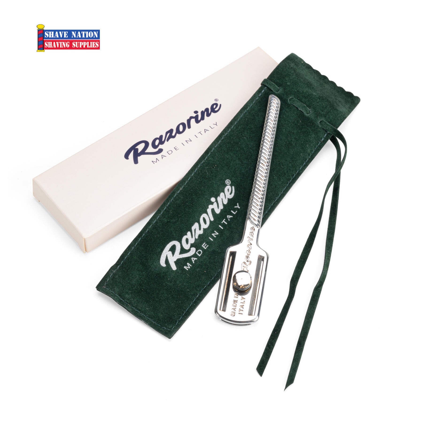 Professional Razorine Shavette Straight Edge Razor - Barber Quality Stainless Steel Shaving Knife for Men's Wet Shaving & Beard Grooming - Perfect for Home Use, Barbershops & Travel Shaving Kit
