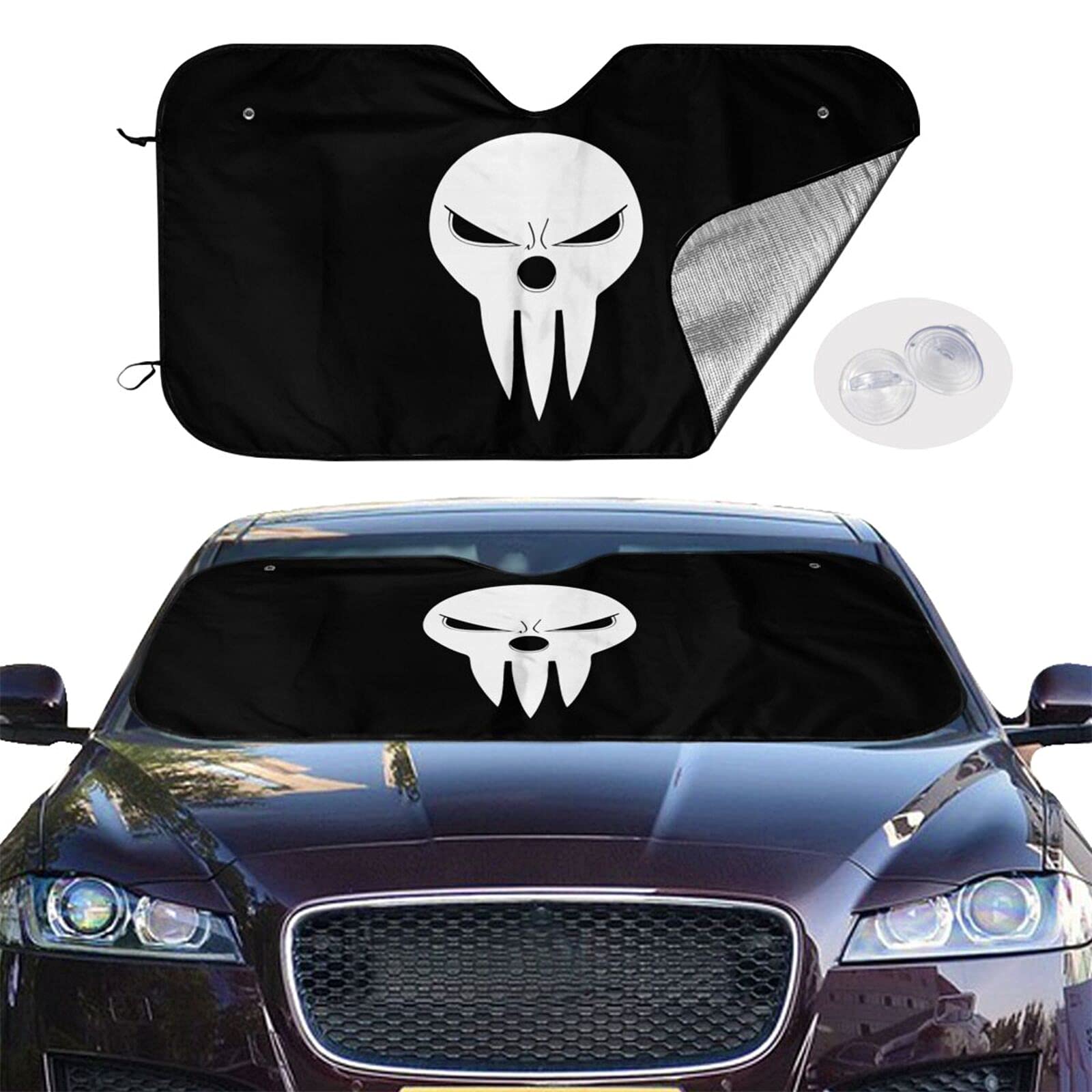 Soul Eater Anime Car Windshield Sun Shade - UV Protection & Heat Reflector for Vehicle Cooling | Perfect for Summer Parking & Road Trips