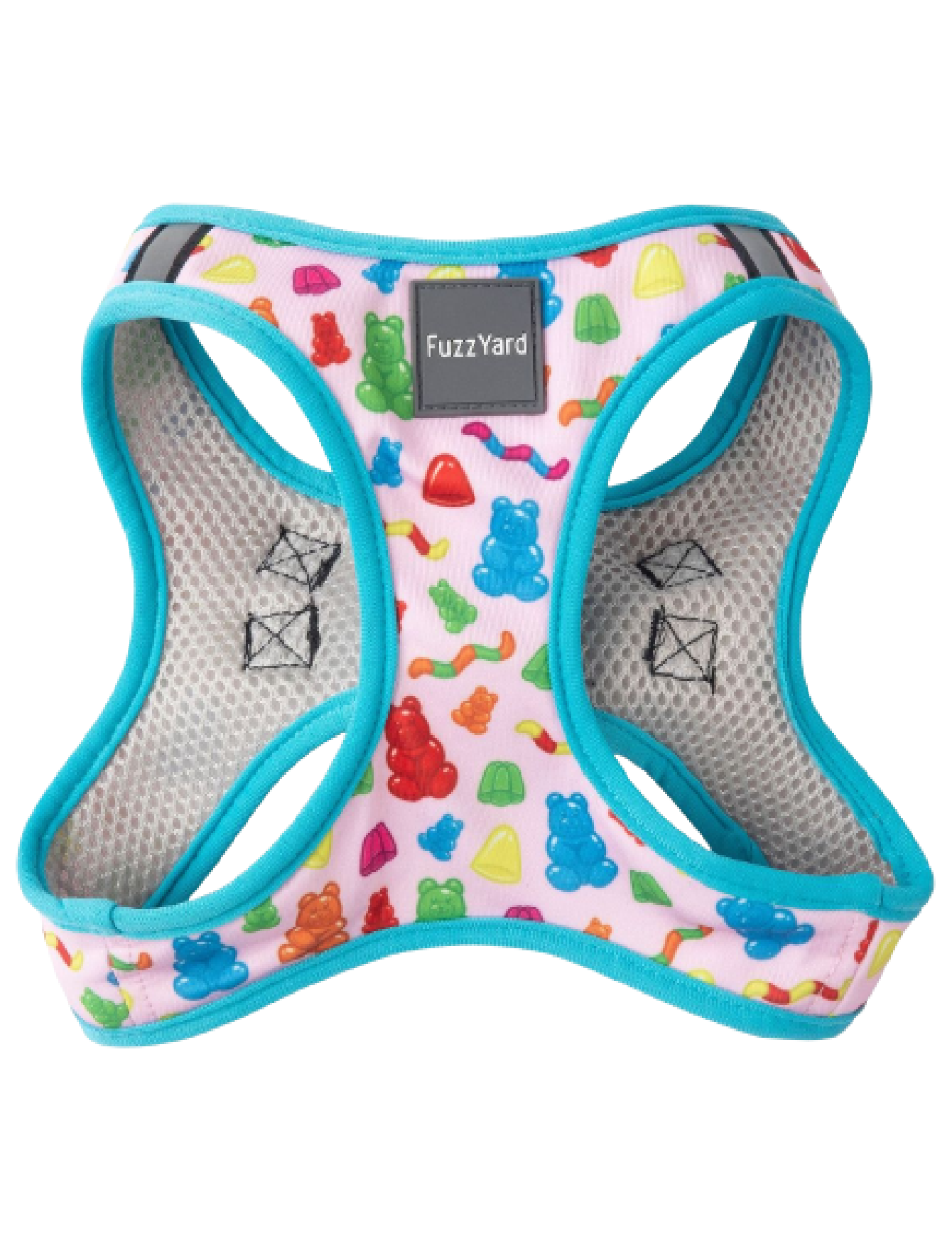 Fuzzyard Step-In Dog Harness - Adjustable Soft Pet Vest with Reflective Strips, Jelly Bears Design (6 Sizes) - Perfect for Small & Medium Dogs Walking, Hiking, and Outdoor Adventures