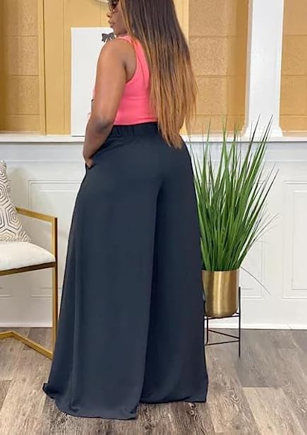 Women's Casual Palazzo Pants - Elastic Waist Lounge Pants & Wide Leg Trousers for Comfortable Outfits | Perfect for Yoga, Travel & Home Relaxation