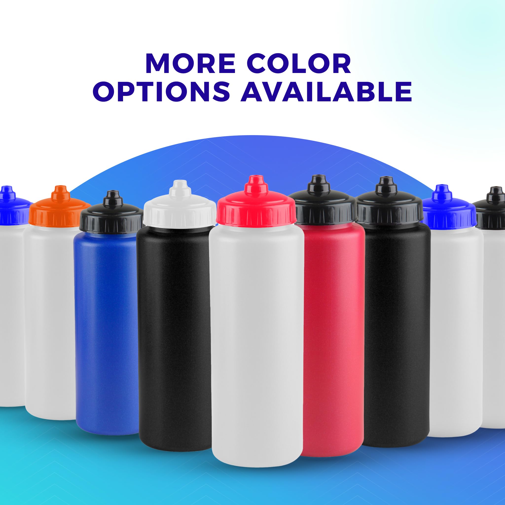 32 oz BPA-Free Sports Water Bottle 25-Pack - Gym, School & Team Sports Squeeze Bottle by Gary Plastic Packaging - Perfect for Hydration During Workouts, Outdoor Activities & Daily Use