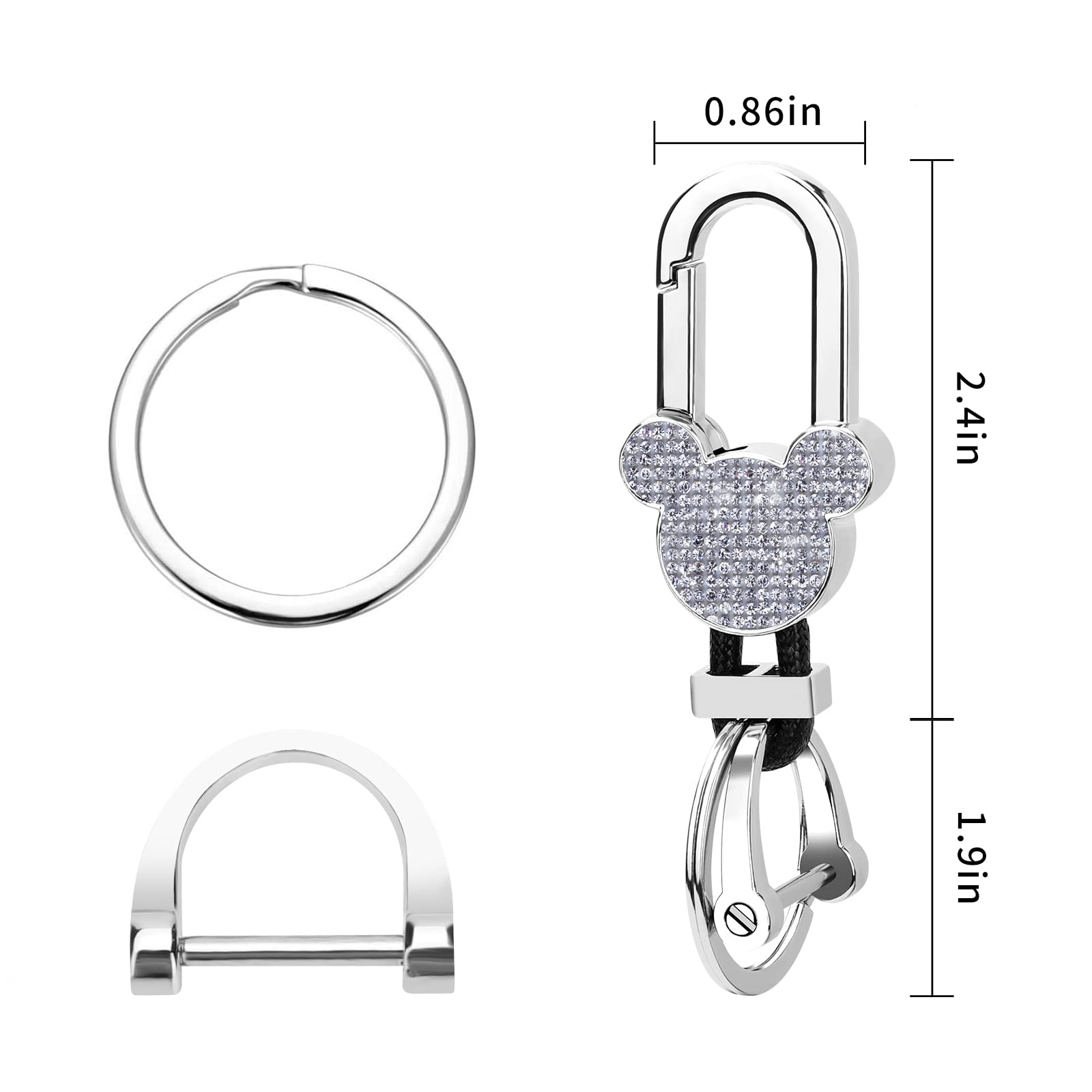 Cute Car Keychain for Men & Women - 2 Extra Key Rings | Gift & Travel