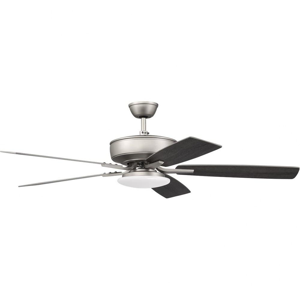 Craftmade P112SB5-52BWNFB Pro Plus 52 Inch Ceiling Fan with LED Light Kit & Remote Control - 5 Reversible Black Walnut/Flat Black Blades - Satin Brass Finish - Perfect for Living Room, Bedroom, and Outdoor Patio