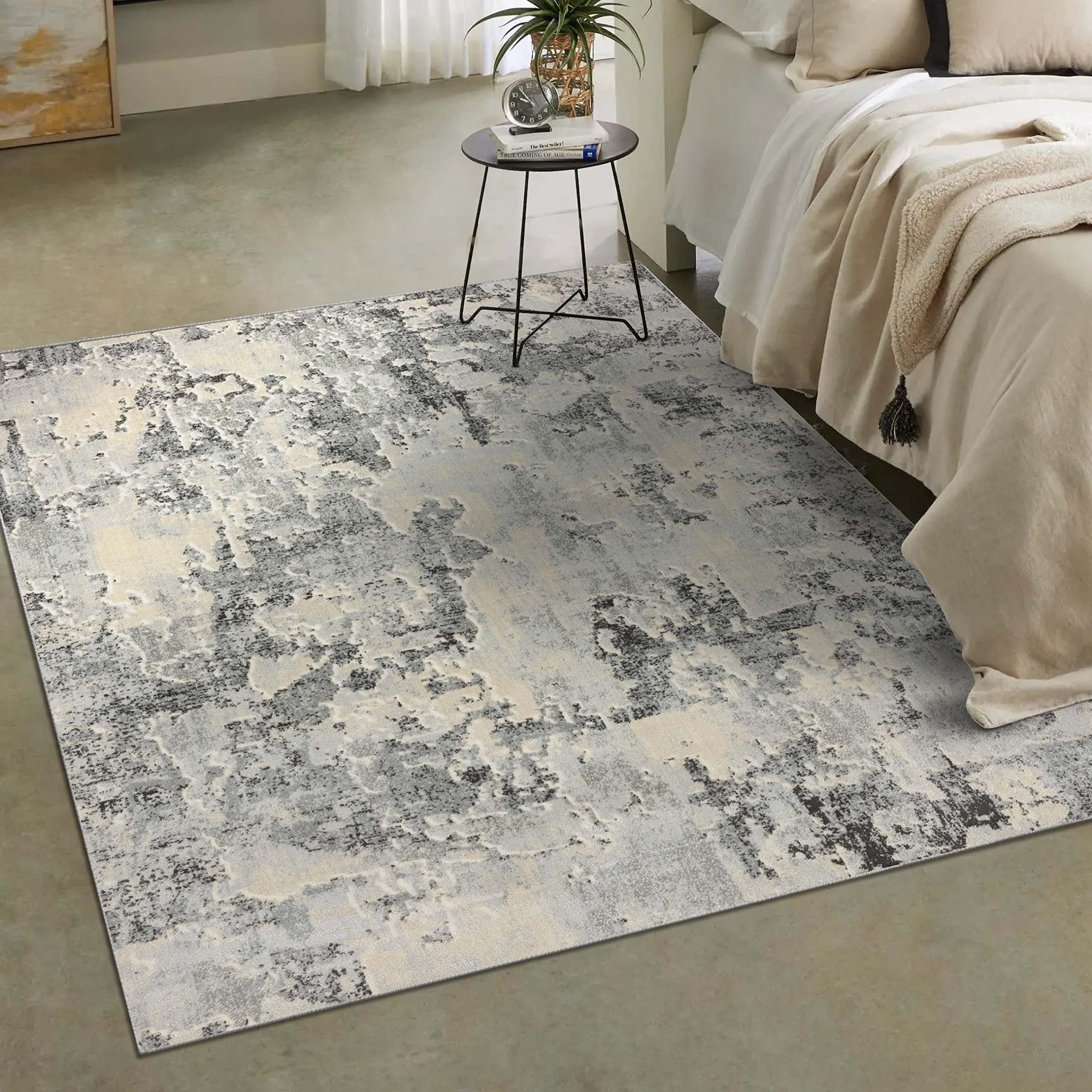 Luxe Weavers New Castle Grey 9x12 Striped Persian Area Rug - Modern Abstract Design, Stain Resistant & Easy Clean - Perfect for Bedroom, Living Room, Office Decor - Soft Indoor Carpet for Home & Apartment