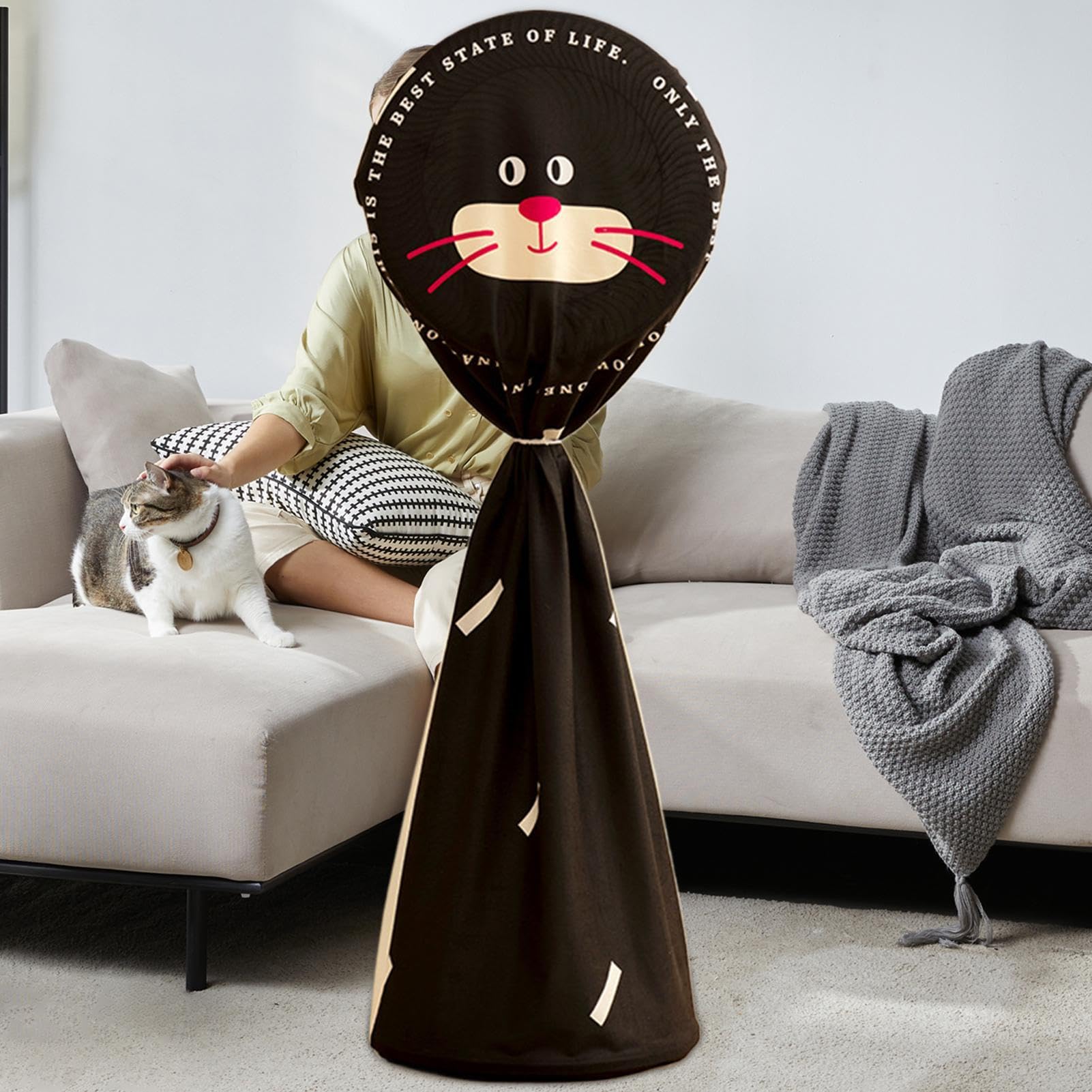 Waterproof Outdoor Electric Fan Cover - UV Protection Polyester Fan Cover for Indoor & Garden Use (19.7x57 Inch) | Perfect for Patio, Deck, and Summer Outdoor Protection