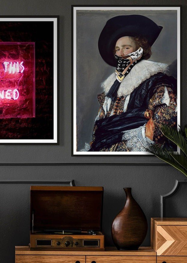 Louis Vuitton Inspired Scarf Print - Fashionable Gang Portrait Design for Women's Accessories | Perfect for Parties, Gifts & Street Style