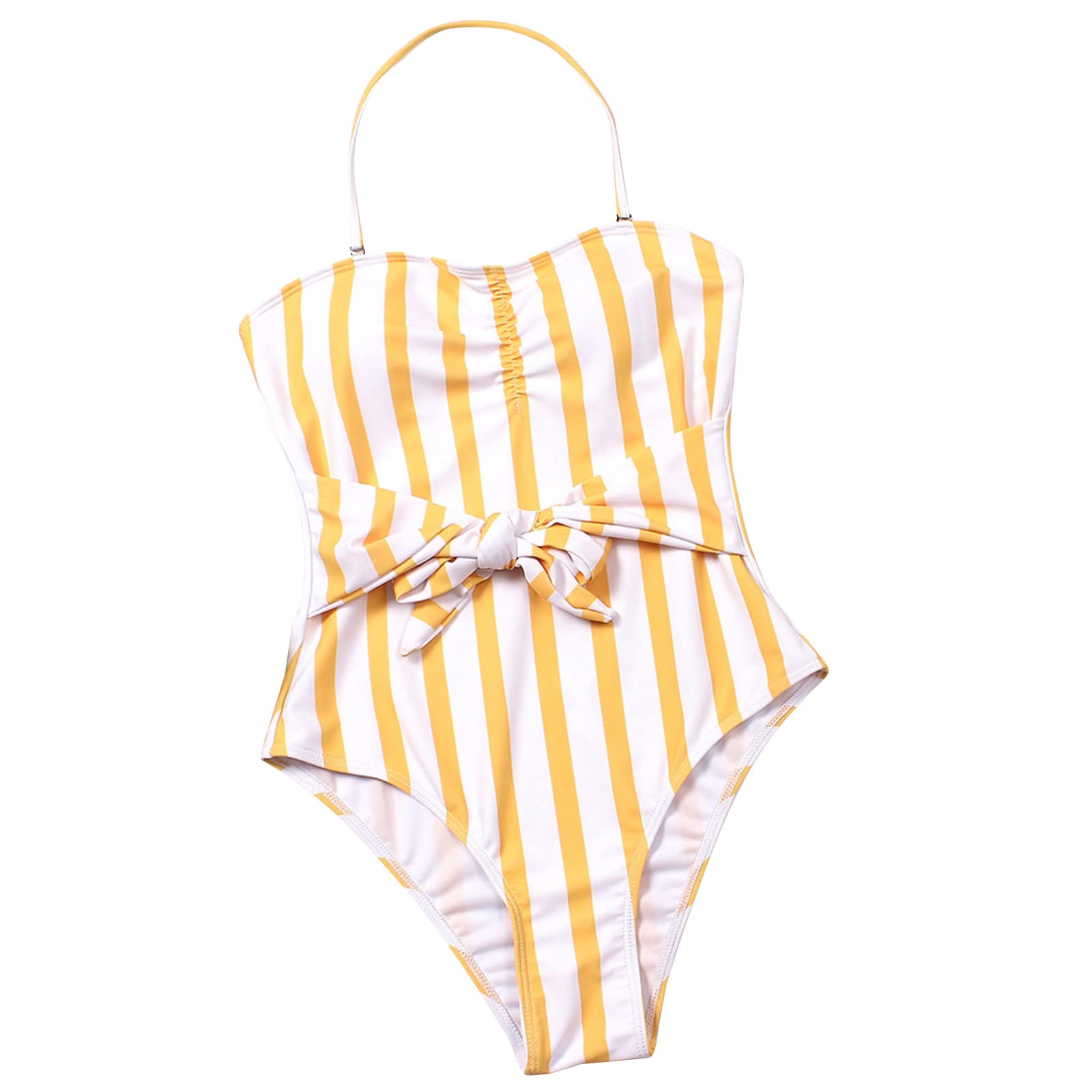 Women's Off Shoulder Striped One Piece Swimsuit - Backless Padded Plus Size Bathing Suit for Beach, Pool & Vacation | Flattering Swimwear for Women