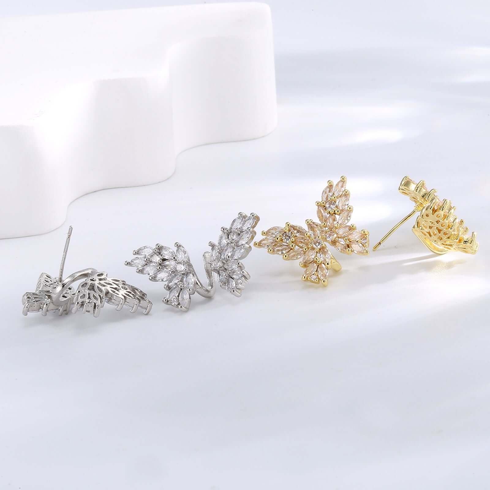 Sparkly No-Piercing Butterfly Ear Cuff Angel Wings Stud - Hypoallergenic Fashion Jewelry for Women & Teens | Perfect for Parties, Weddings & Everyday Wear (Style A8321)