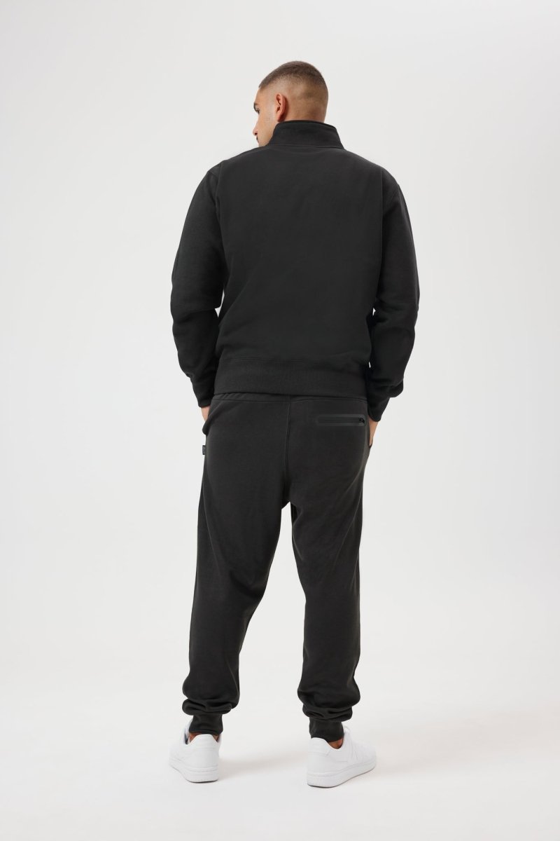 INSPORT Men's Alaska Quarter Zip Fleece Top - Black | Warm & Comfortable Pullover for Outdoor Activities, Hiking & Casual Wear