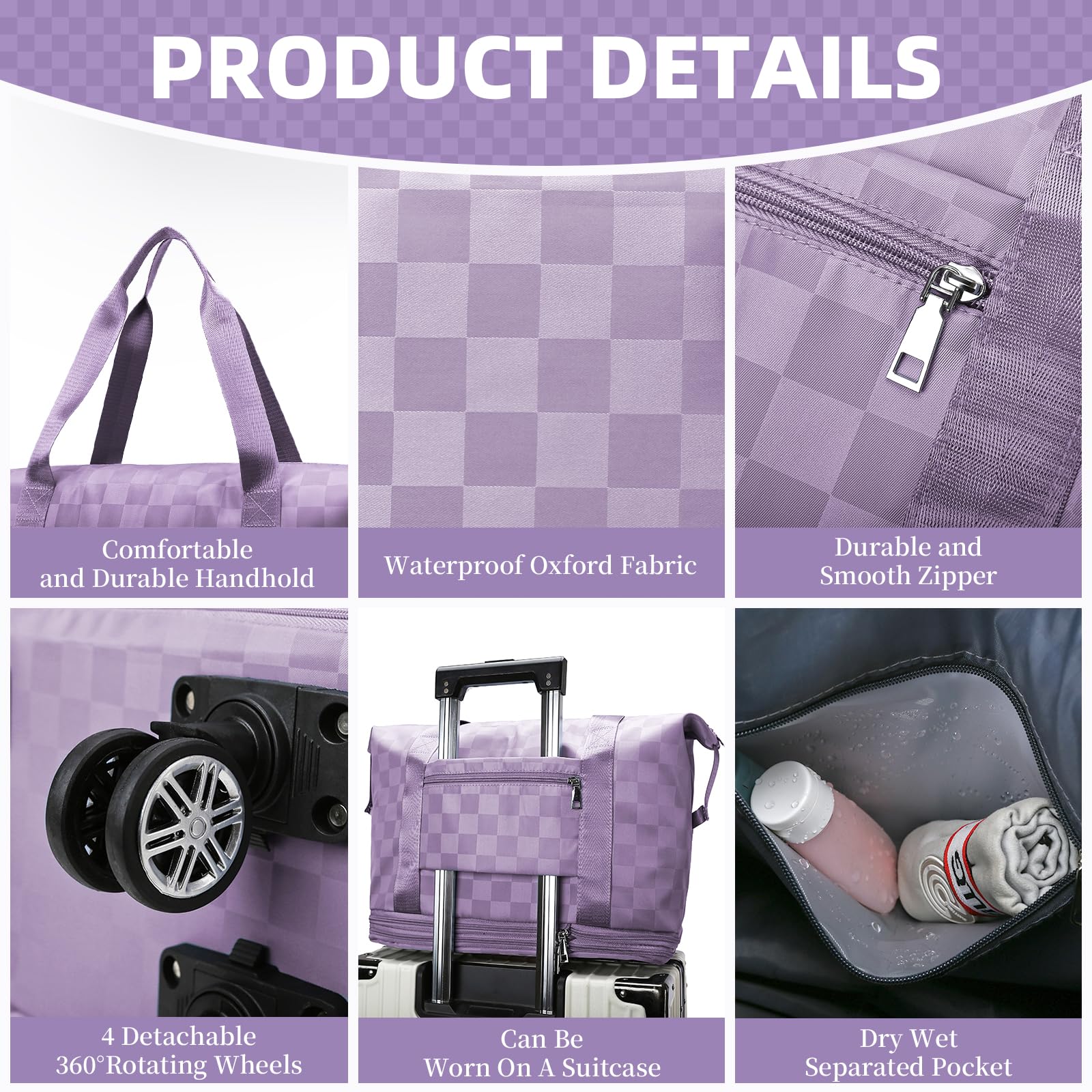 Expandable Rolling Duffle Bag with Wheels - Travel Luggage for Men & Women | Gym, Weekend Trips