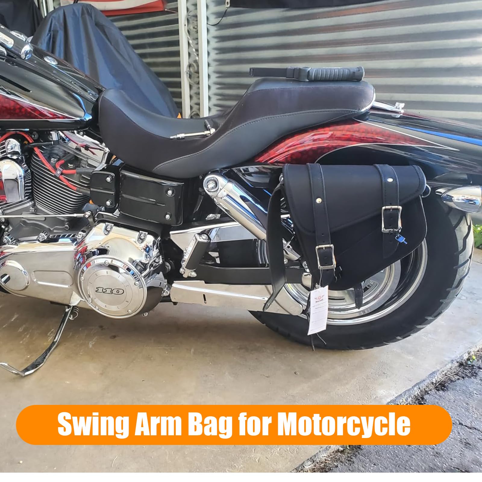 Waterproof Motorcycle Saddle Bags - Synthetic Leather Side Bag for Softails & Sportsters (10