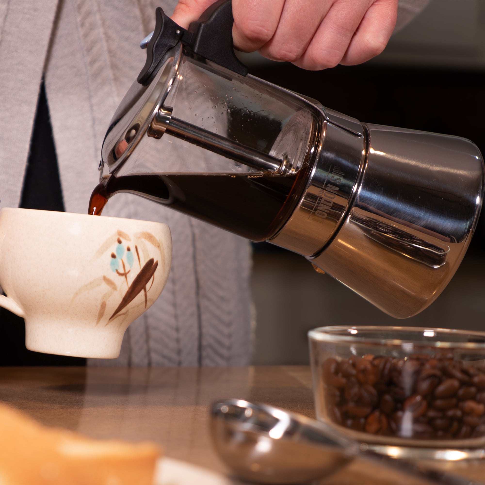 Premium Glass Stovetop Espresso Coffee Maker - Italian Style Moka Pot for Rich Espresso & Coffee - Perfect for Home, Camping & Gifts