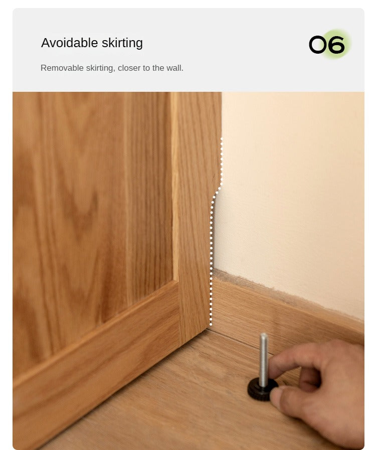 Solid Oak Wood Sliding Door Wardrobe Closet - Modern Storage Solution for Bedroom, Living Room & Office