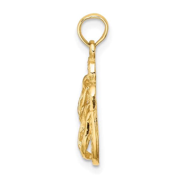 14K Solid Yellow Gold Sanibel Island Double Hawaiian Flip Flop Necklace - Beach Sandals Pendant Charm for Women - Perfect for Summer Vacations, Beach Parties & Tropical Getaways