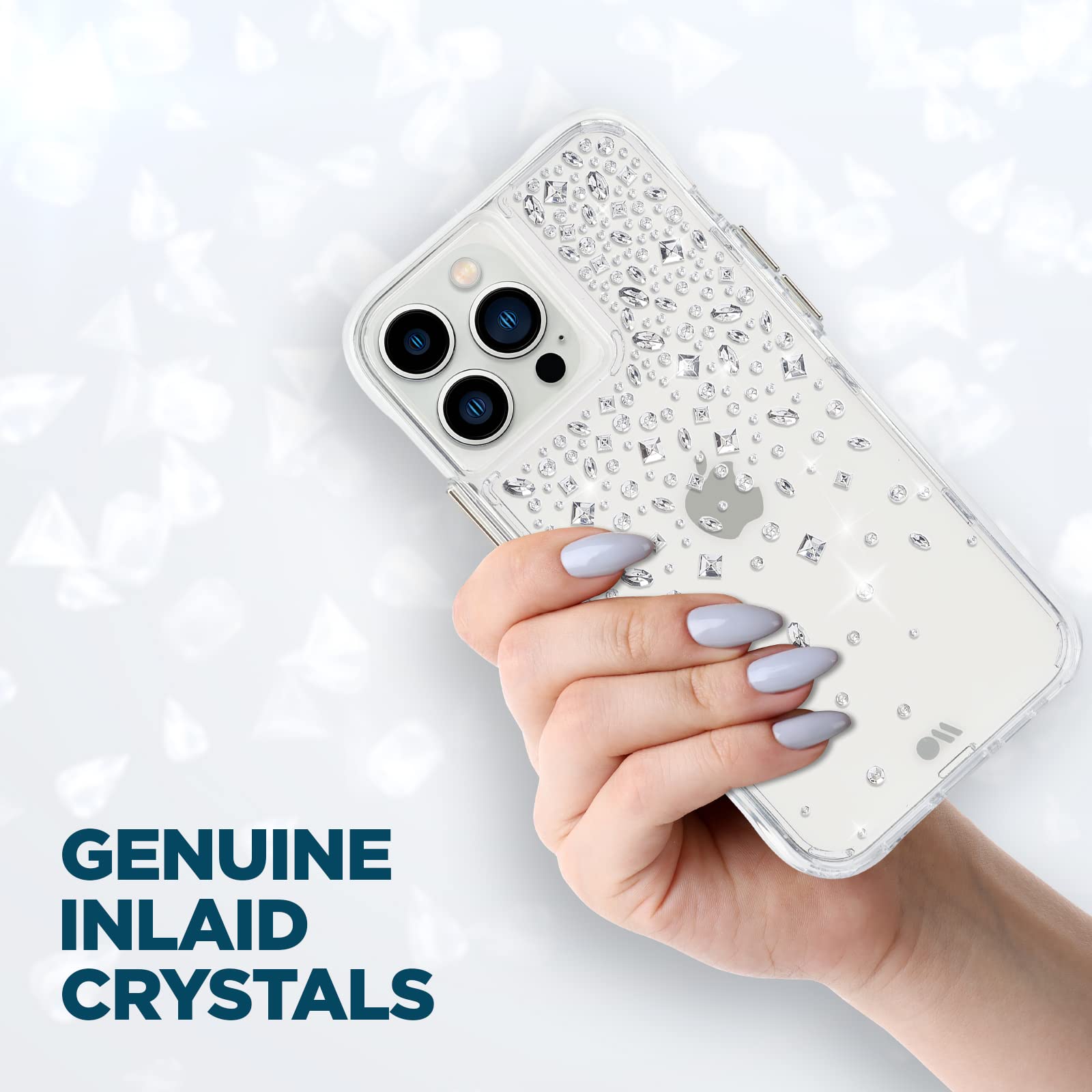 Luxury Karat Crystal iPhone 13 Pro Max Case for Women - 10ft Drop Protection & Wireless Charging | Shockproof Anti-Scratch Phone Cover with Elegant Crystal Design | Perfect for Work, Travel & Everyday Use