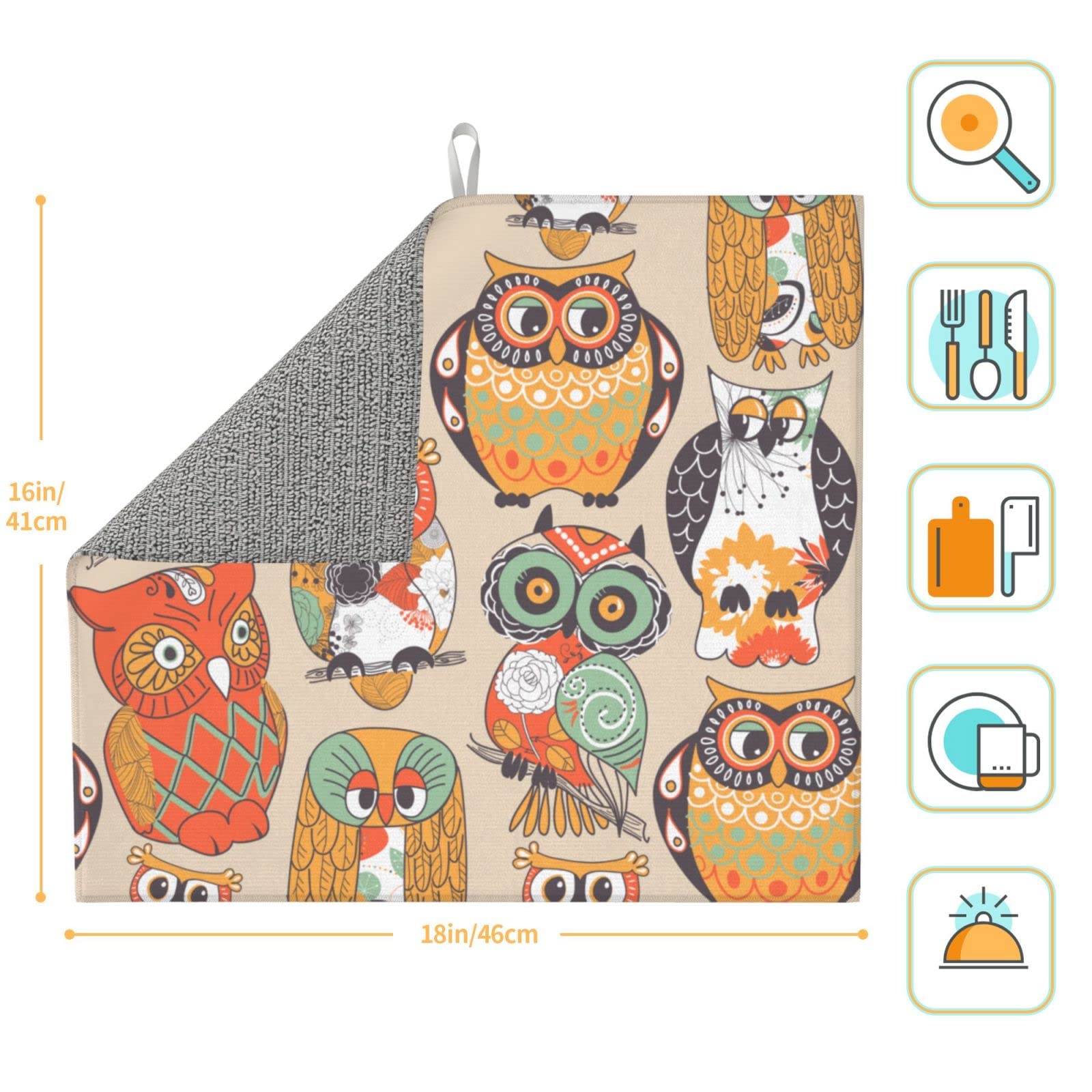 Premium Owl-Shaped Dish Drying Mat - 16
