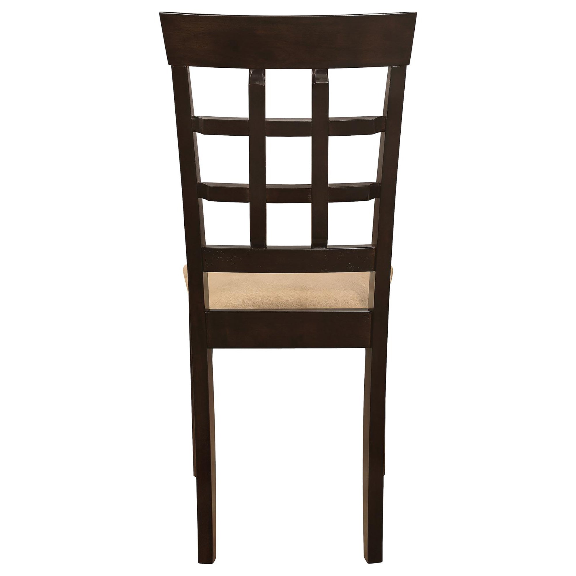 Modern Cappuccino & Beige Lattice Back Dining Chairs (Set of 2) - Stylish Kitchen & Dining Room Furniture for Home Decor, Restaurant, Cafe, and Office Use