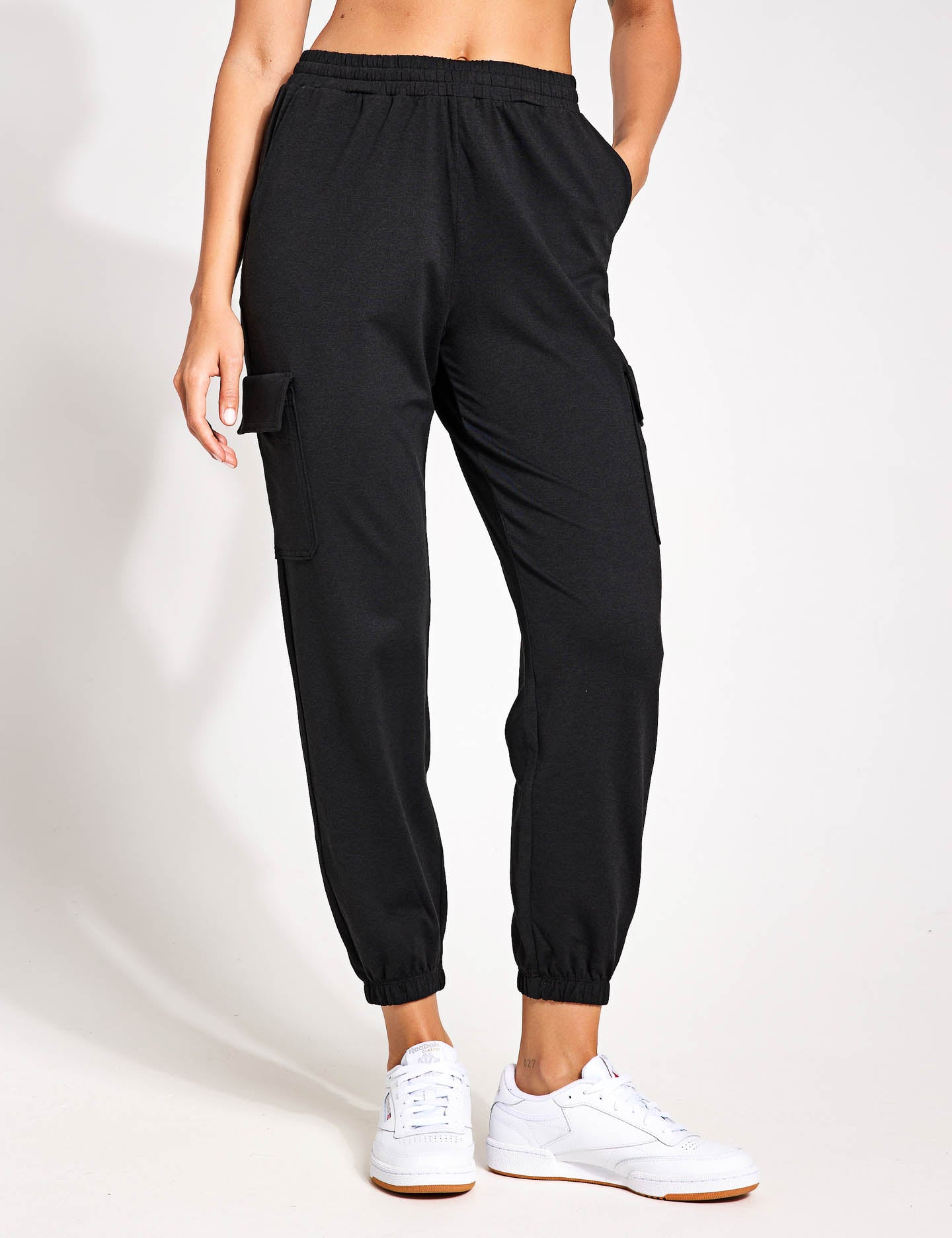Men's Black Heather Boyfriend Cargo Jogger Pants - Comfortable Casual Streetwear for Outdoor Activities & Lounge Wear