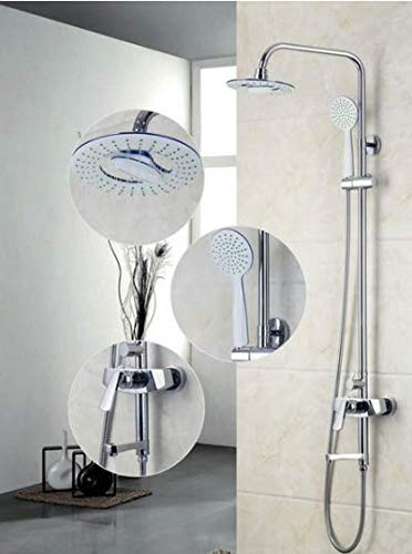 GOWE Wall Mounted Shower Faucet Set with 8 Inch Rainfall Shower Head & Hand Shower - Premium Bathroom Tub Mixer Tap for Luxurious Spa Experience at Home