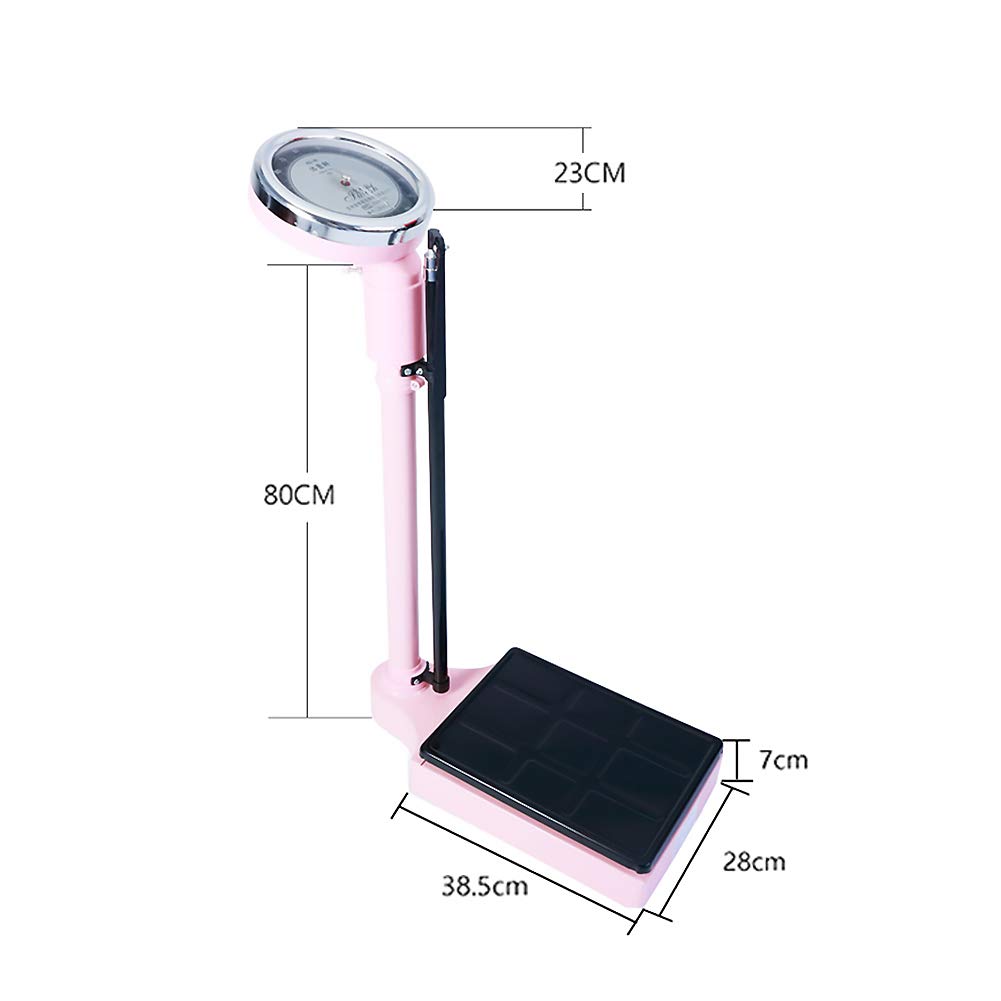 ADASP Mechanical Scale with Height Rod - Extra Large Analog Dial for Accurate Weight & Height Measurement | Perfect for Gym, Home, Bathroom, Hotel & School Use