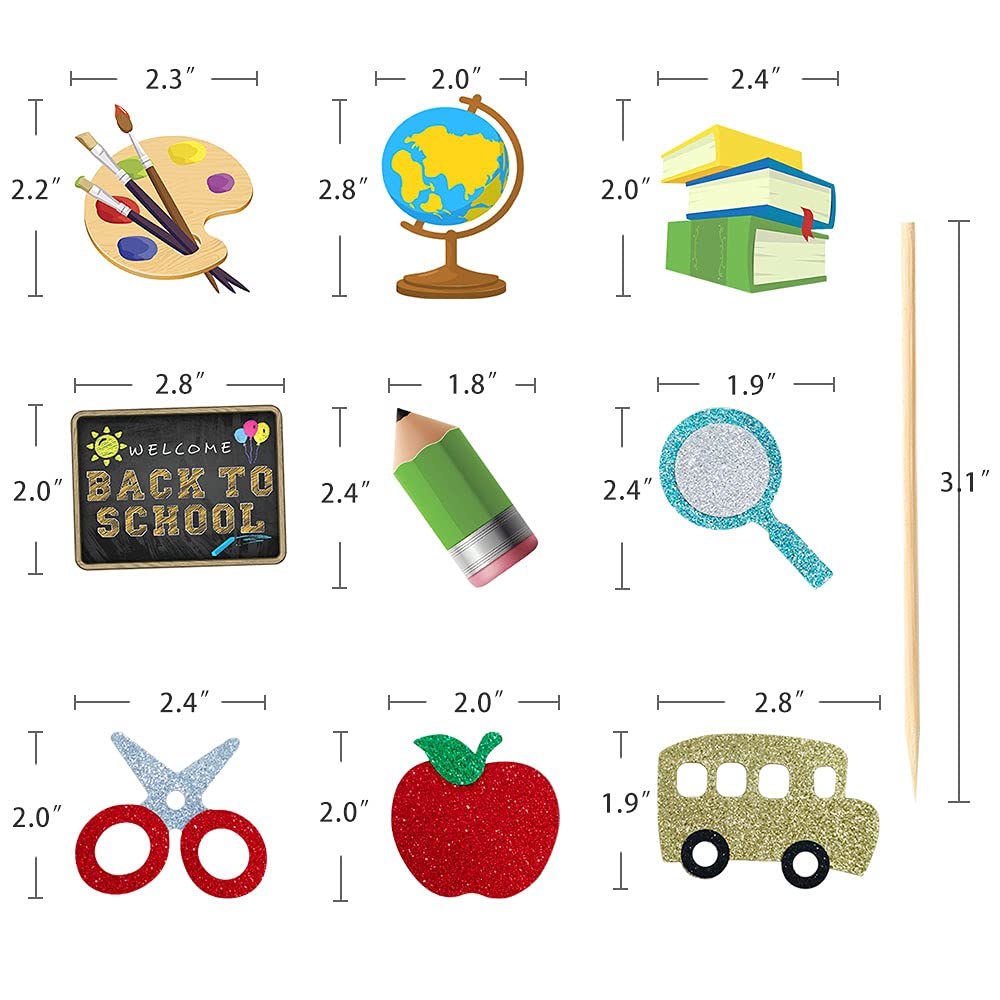36 Pcs Welcome Back to School Cupcake Toppers - First Day of School Party Supplies, Classroom Decorations for School Activities & Celebrations - Perfect for Teacher Appreciation, Classroom Parties & Student Rewards