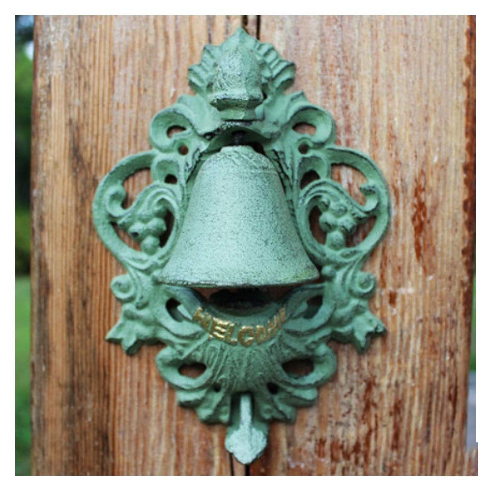 Vintage Cast Iron Door Bell - Antique European Style Rustic Hanging Chime for Garden, Wall Decor & Home Entrance - Perfect for Farmhouse, Cottage & Outdoor Decor