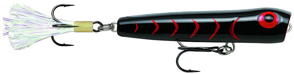 Chug Bug 08 Fishing Lure - Black/Red HB - Topwater Bass Fishing Bait for Freshwater & Saltwater - Perfect for Casting, Trolling & Shore Fishing