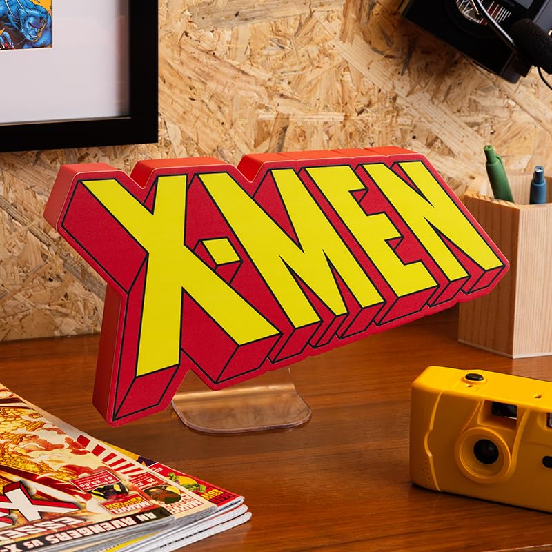 Paladone X-Men Logo LED Night Light - Official Marvel Licensed Superhero Room Decor for Bedroom, Game Room & Office | Perfect Gift for X-Men Fans & Comic Book Collectors