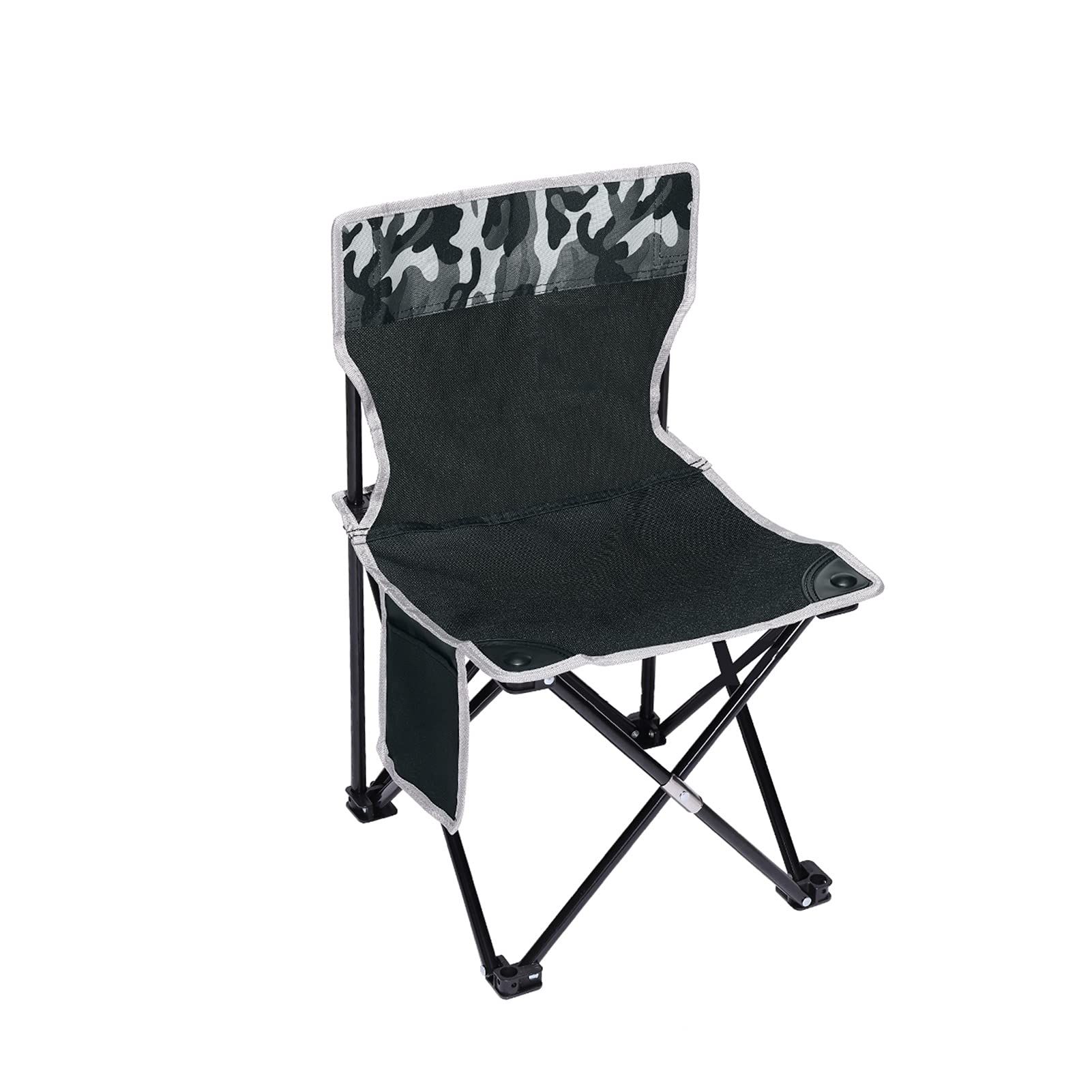 LIXIONG Portable Folding Camping Chair - Lightweight Compact Outdoor Chair for Fishing, Beach, Garden, Picnics & Festivals - Sports Travel Chair for Caravan Trips (Black, Medium Size) | Perfect for Camping, Backyard BBQs & Outdoor Adventures