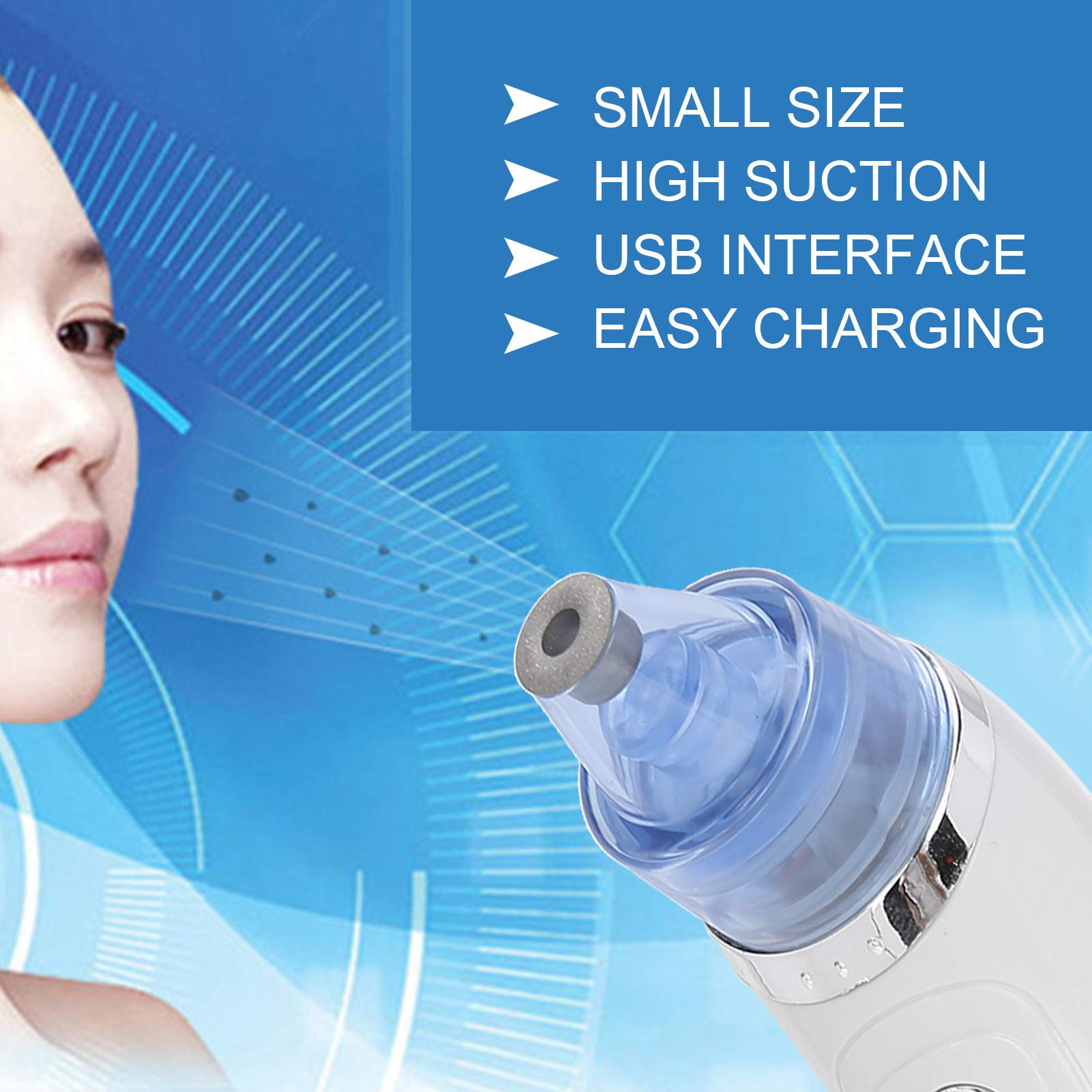 Blackhead Remover Vacuum with 4 Probes - 3 Adjustable Suction Levels for Deep Pore Cleansing at Home