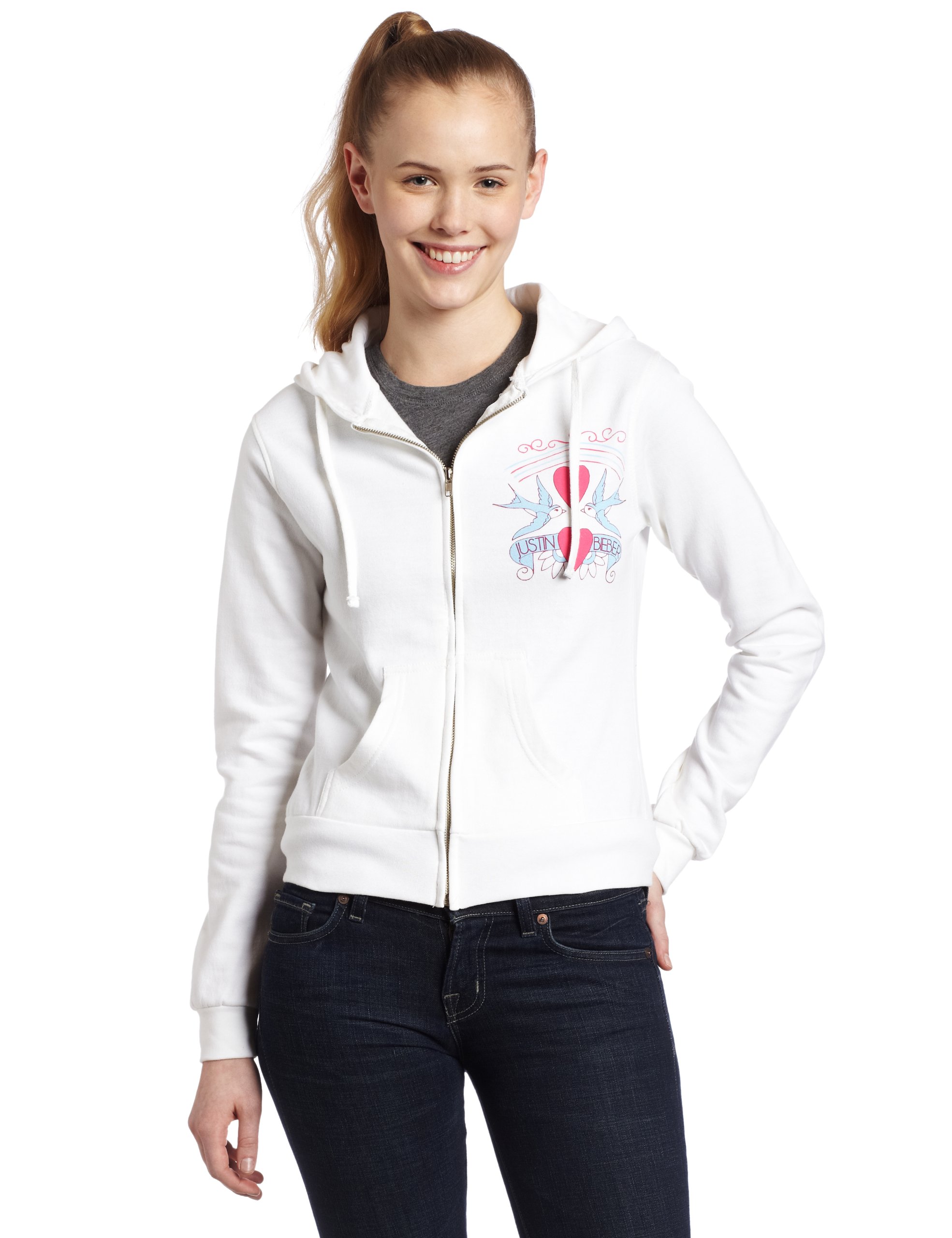 Justin Bieber Lovebirds Zip-Up Hoodie for Juniors - Cozy Pullover Sweatshirt for Teens, Casual Wear & Street Style Fashion