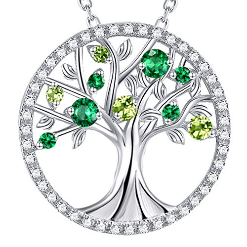 K. August Birthstone Peridot Emerald Necklace