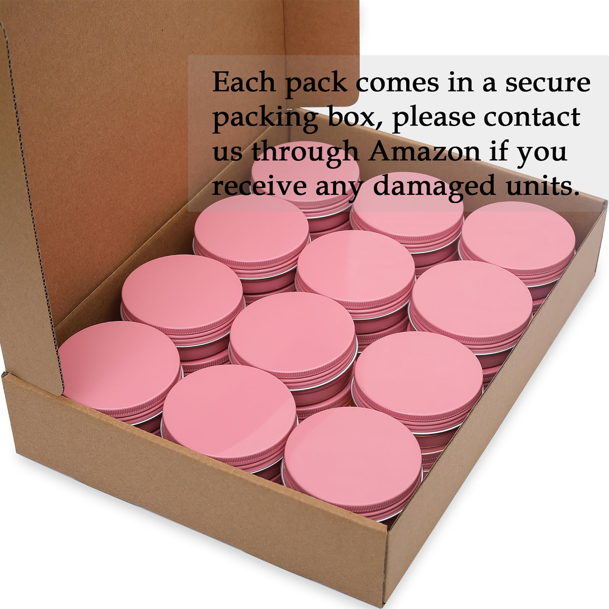 24 Pack 3oz Screw Top Aluminum Tin Jars with Lids & Blank Labels - 90ml Refillable Metal Containers for Lip Balm, Candle Making, DIY Salves, Spice Storage & Craft Supplies (Pink) | Perfect for Homemade Cosmetics, Travel Essentials & Small Item Organization