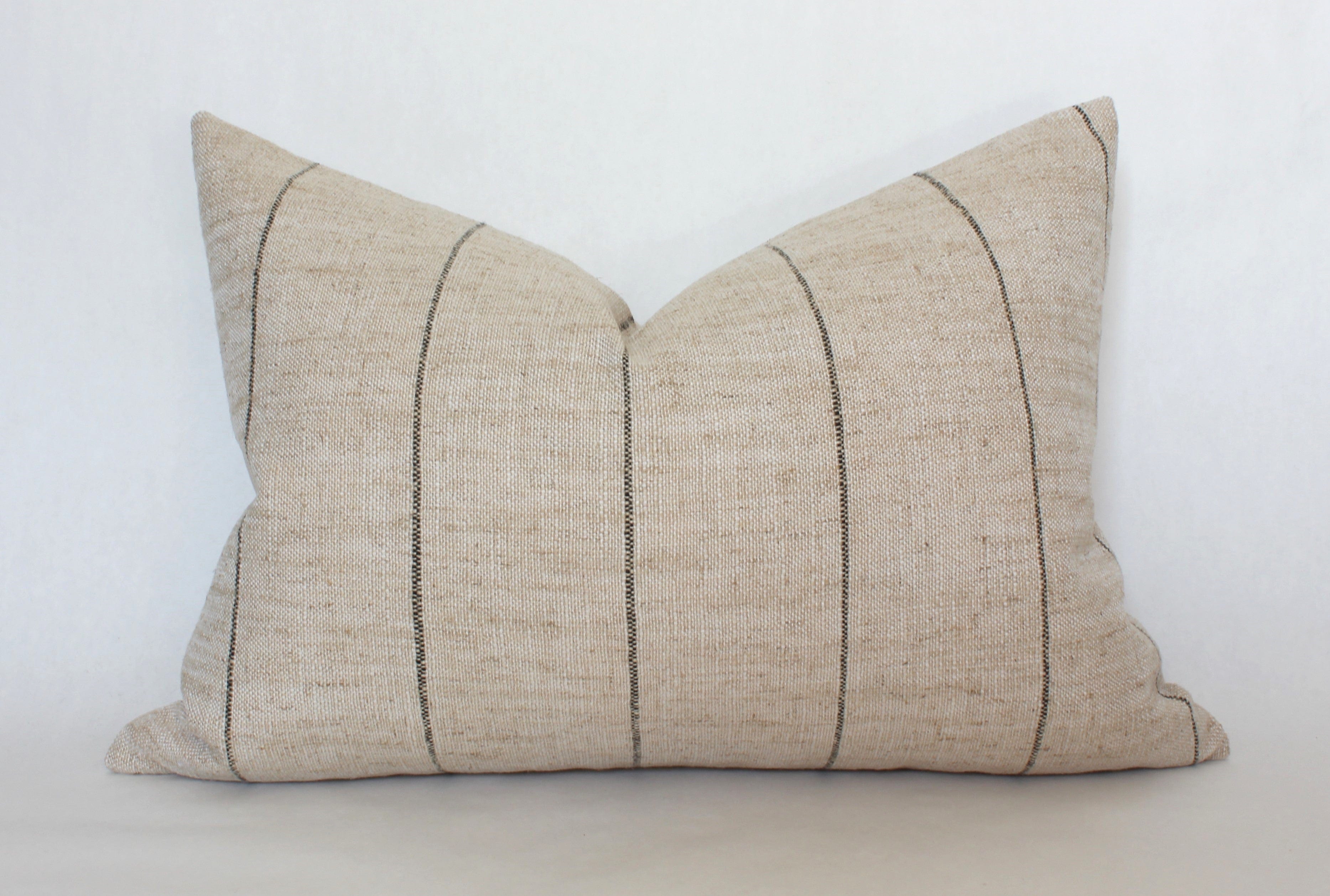 Evans Striped Decorative Throw Pillow Cover - Soft Cotton Linen Blend for Sofa, Bed, Couch - Home Decor Accent for Living Room, Bedroom, Office