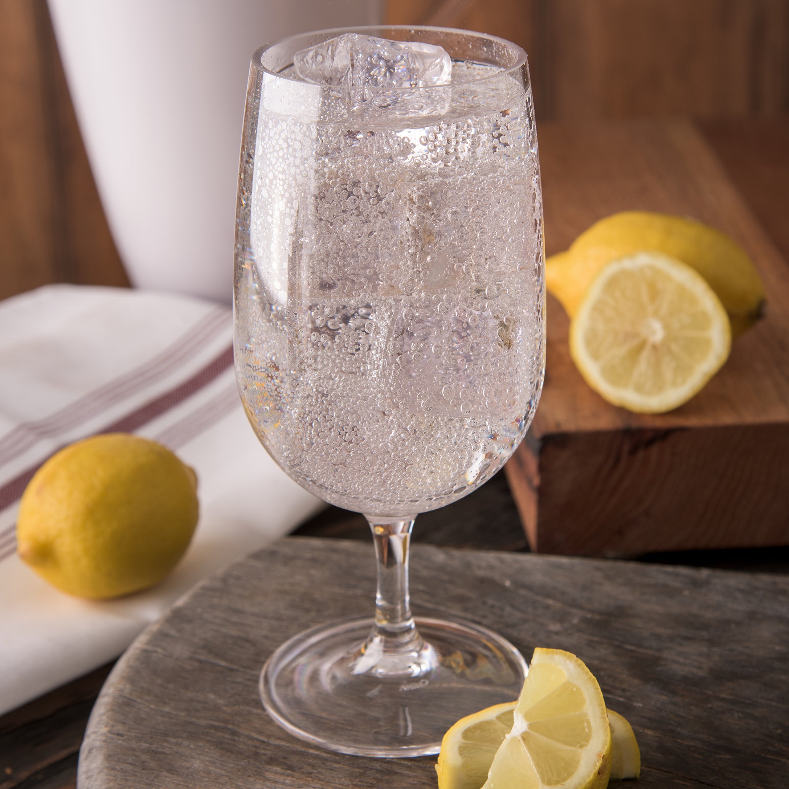 Carlisle Alibi 15 oz Clear Round Plastic Water Glasses for Restaurants, Catering & Kitchens - Durable Drinkware for Iced Tea, Juice & Beverages - Pack of 24