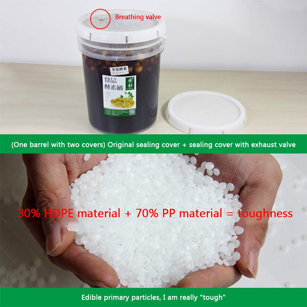 20L Food Grade Plastic Fermentation Bucket with Lid - Airtight Sealed Container for Kimchi, Pickles, Milk & Brewing | Perfect for Home Fermenting, Food Storage & DIY Projects
