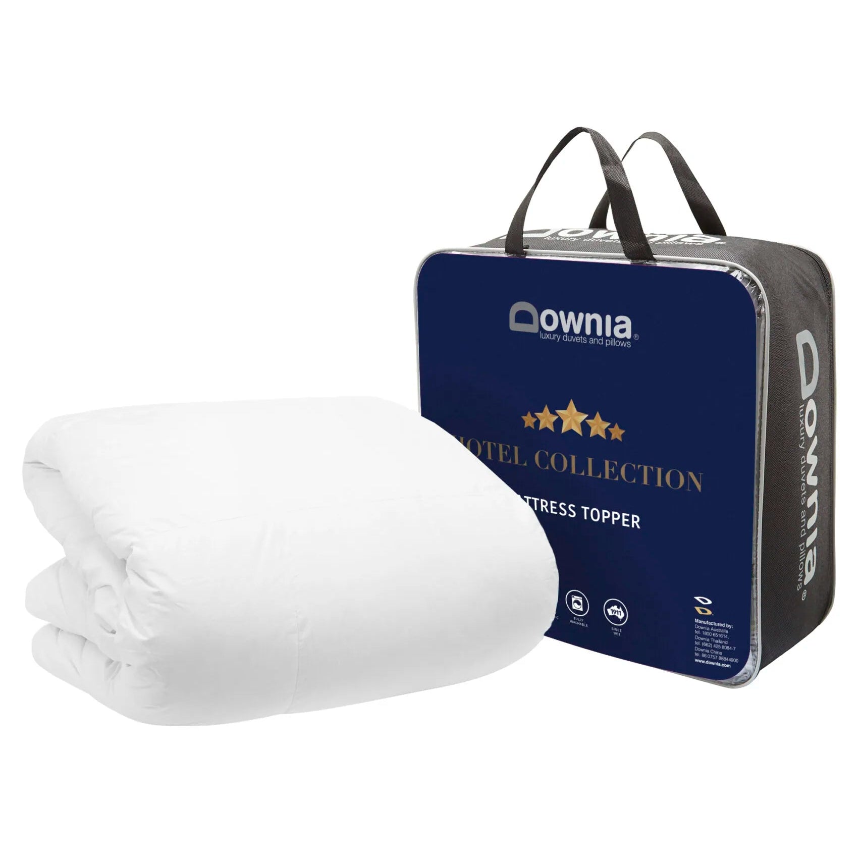 Downia Hotel Collection Polyester Mattress Topper - Cooling & Comfortable Bed Topper for Back Pain Relief - Perfect for Guest Rooms, Dorms & Home Use