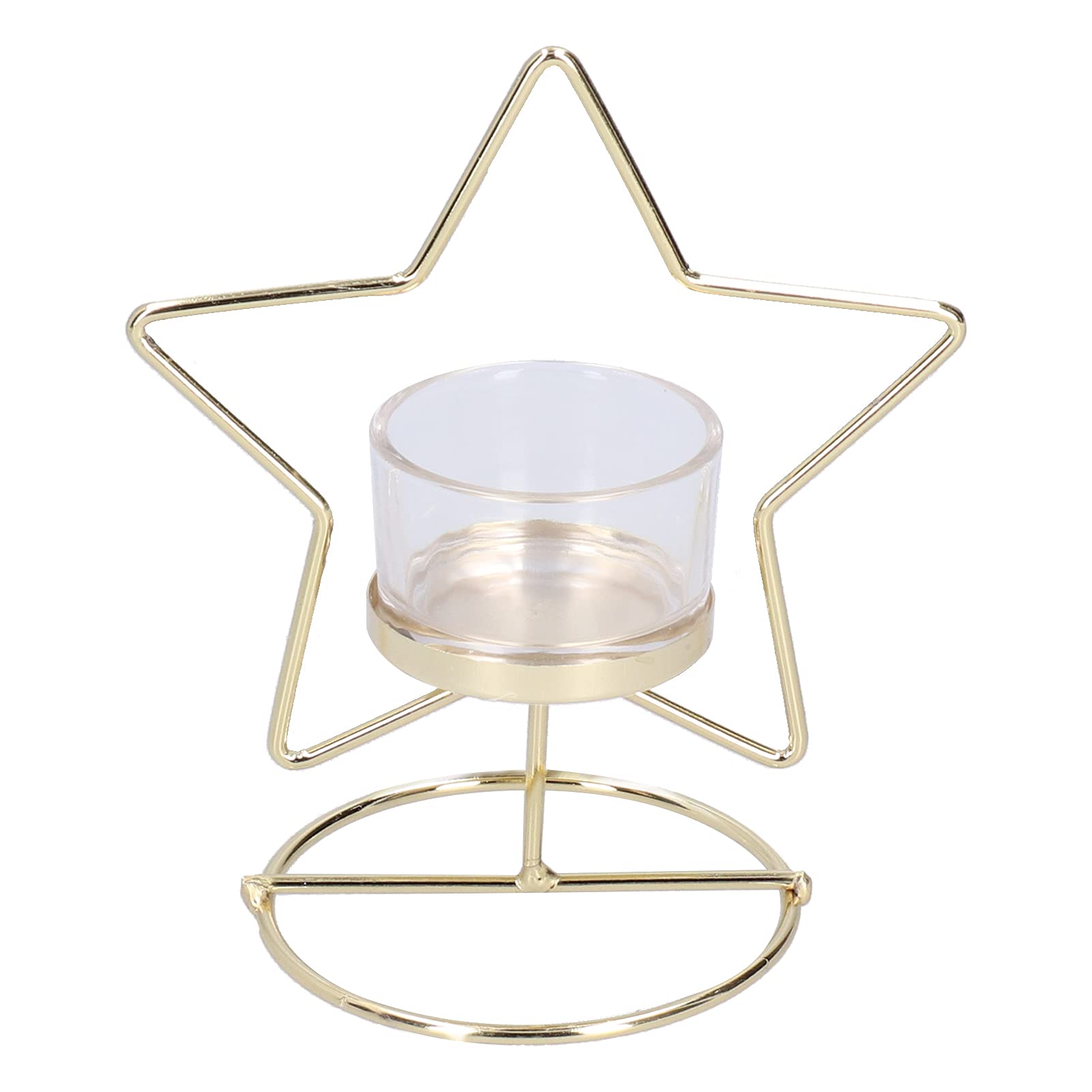 Elegant Gold Geometric Iron Candlestick Holder with Glass Candle Cup - Vintage Home Decor for Aromatherapy, Wedding Centerpiece & Romantic Dinner Ambiance