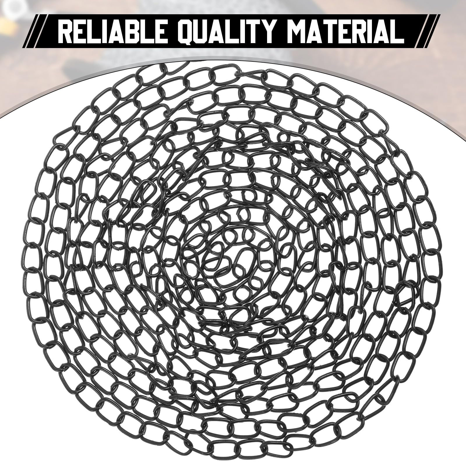50 ft Galvanized Steel Hanging Jack Chain - 1.3mm Heavy Duty Metal Chain Roll for Light Fixtures, Bird Feeders, Overhead Lights | Perfect for Home Decor, DIY Projects, Plant Hangers & Art Installations