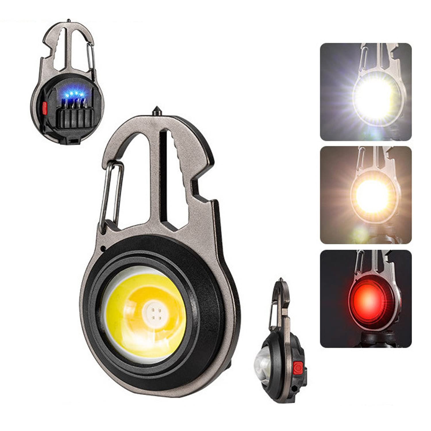 800 Lumens USB Rechargeable LED Keychain Flashlight with Screwdriver - Compact COB Work Light for Camping, Hiking, Emergency & Outdoor Activities - Portable EDC Tool for Mechanics, Handymen & Survival Kits