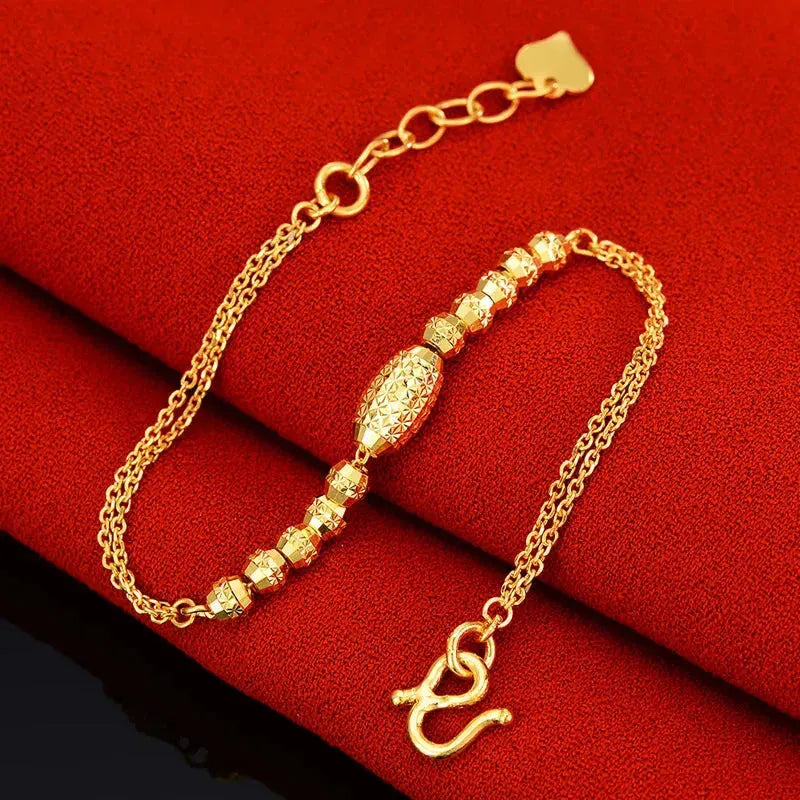 24K Pure Gold Bracelet for Women - 999 Solid Real Gold Bangle - Elegant Romantic Classic Jewelry Gift for Her - Perfect for Anniversaries, Weddings & Special Occasions