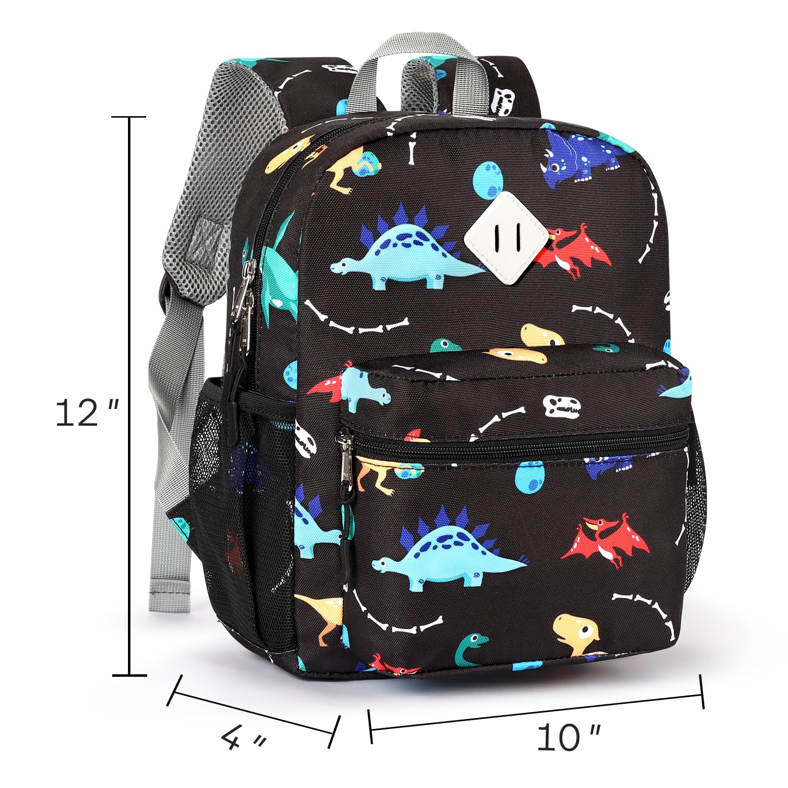 Dinosaur Toddler Backpack for Boys 2-4 Years - 12 Inch Preschool & Kindergarten Daycare Backpack - Cute Dino Design for School, Travel & Outdoor Adventures
