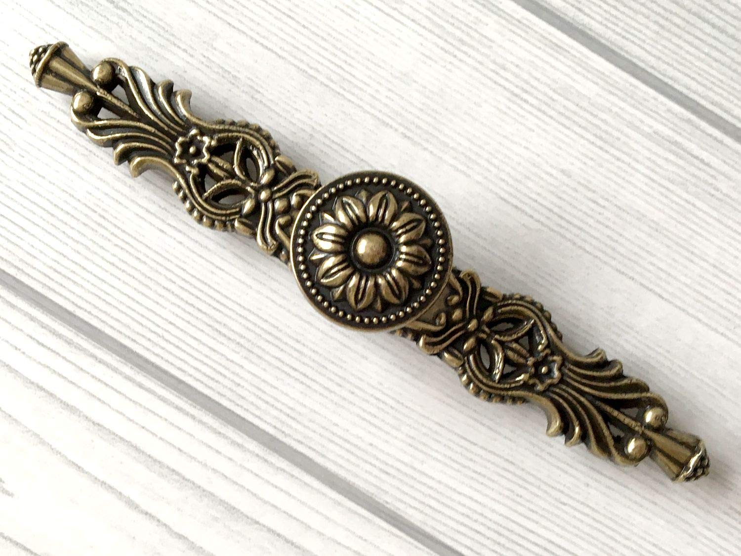 Vintage Bronze Dresser Knobs - Antique Rustic Drawer Pulls for Kitchen Cabinets & Furniture (Small Knob w/ Plate)