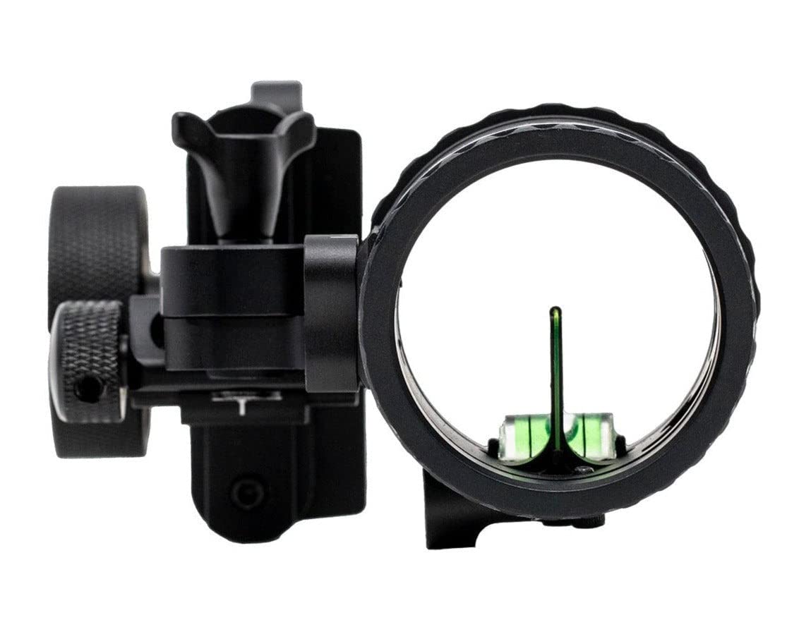 RL-2 Single Pin Slider Bow Sight - .019 Fiber Optic Pin with 2nd & 3rd Axis Adjustments, Enclosed Fiber Ring - Black Right Handed for Archery Target Practice and Hunting Accessories