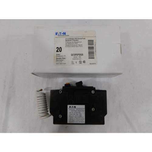 EATON CUTLER HAMMER QCGFEP2020 20A 30mA 10kAIC 120/240VAC GFCI Circuit Breaker - Cable-to-Cable Connection for Home, Workshop & Industrial Electrical Safety Protection