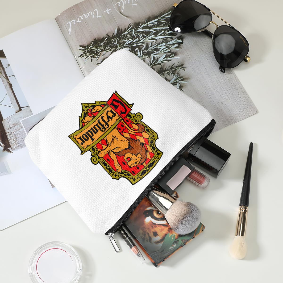 Magic Themed Lion Wizard Cosmetic Bag - Witchy Gifts for Women, Bestie, Sister | Book Lover & Movie Fan Merch | Travel Makeup Organizer for Graduation, Birthday & Special Occasions | Perfect for Harry Potter Fans, Fantasy Lovers & Cosplay Enthusiasts