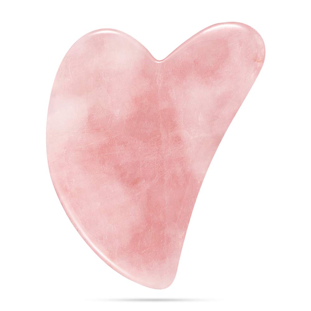 Natural Jade Gua Sha Massage Tool for Face, Neck & Body - Pink Facial Scraping Stone for SPA Therapy, Acupuncture & Relaxation | Perfect for Home Skincare, Stress Relief & Lymphatic Drainage